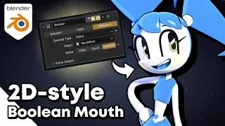 Thumbnail: Making a 2D-style Boolean Mouth in Blender