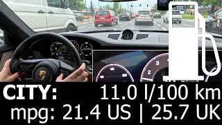 Thumbnail: Porsche 911 Carrera 3.0: CITY fuel consumption economy real test mpg l/100km traffic jam 2026 992.2