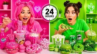 Thumbnail: Can We Eat ONE COLOR Food for 24 HOURS? 🍭 by 123GO! LIKE