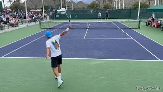 Thumbnail: Lorenzo Musetti & Karen Khachanov - 2024 IW Practice Match Highlights