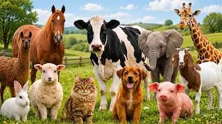 Thumbnail: Gentle piano and cute birds for children 🐄🐅🐈 | Learn to recognize animals - 3 hours
