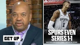 Thumbnail: GET UP | Wemby is a defensive monster! - Wilbon on Spurs destroy Wolves by 38 to tie series 1-1