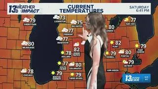 Thumbnail: 13 ON YOUR SIDE Forecast: Pleasant Saturday night before heat, humidity and storms