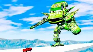 Thumbnail: Giant HUNGRY Eater VS Spider Car Lightning McQueen Escape From Monster Beamng Drive #885