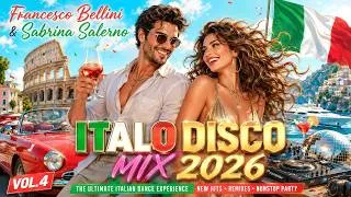 Thumbnail: ❤️ Best Italo Disco Mix 2026 Vol. 4 | Francesco Bellini & Sabrina Salerno | Modern Talking Vibes 🪩