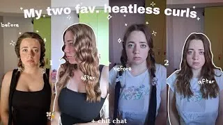 Thumbnail: 🤍 My two favorite HEATLESS CURLS styles + chatting a bit ˖ ⊹ ࣪  ౨ৎ˚₊
