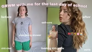 Thumbnail: ౨ৎ GRWM for the last day of highschool 🌷 | heatless curls, everything shower, self-care, etc... 