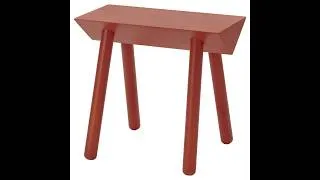 Thumbnail: OMMJANGE Stool, orange-red/stained