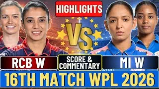 Thumbnail: Last 2 overs Commentary Hightlights of RCB W vs MI W | RCB Need 59 Runs in 12 Balls | Richa Ghosh