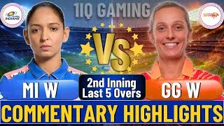 Thumbnail: Last 5 overs Commentary Hightlights of MI W vs GG W | MI W Need 59 Runs in 30 Balls