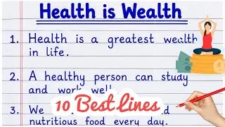 Thumbnail: Health is Wealth | 10 Lines Essay in English | Easy Essay for Kids 