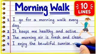 Thumbnail: 10 Short Lines on Morning Walk | Easy English Essay for Kids | 10 Lines in English