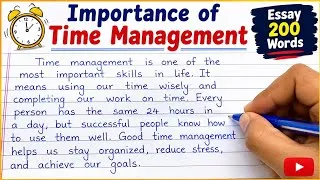 Thumbnail: Essay on Importance of Time Management in English | 200 Words | Easy Essay for Students