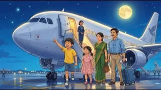 Thumbnail: 90s का सपना | पहली फ्लाइट का सफर | मामा के घर की गर्मियों की छुट्टियाँ | 90 Nostalgia | Ghibli Style