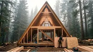 Thumbnail: Women Turns Empty Land Into Dream Cabin Using Only Woods | Start to Finish by @WoodsandWondersCabin