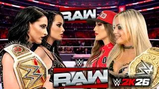Thumbnail: RAW Women's Tag Team: Rhea Ripley & Paige vs. Liv Morgan & Nikki Bella | WWE 2K26 Gameplay