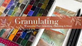 Thumbnail: Granulating Watercolor Play: Swatching, Unboxing & a Moody Mini Landscape