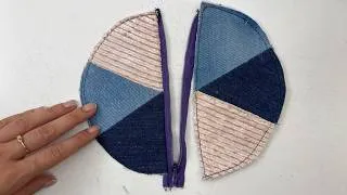 Thumbnail: DIY Patchwork Denim Clutch | Easy Zipper Pouch from Fabric Scraps