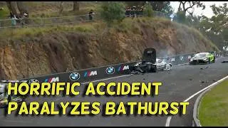 Thumbnail: Horrific crash brings Bathurst to a standstill, no yellow flags waved