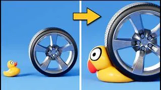 Thumbnail: Most Satisfying Blender 3D Physics Impacts 🤯🔥 | Wheels, Glass Towers & Cloth Tests
