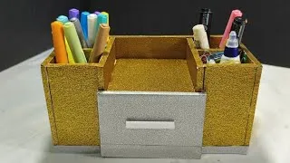 Thumbnail: Amazing Cardboard Desk Organizer Tutorial | Easy DIY Pen Box