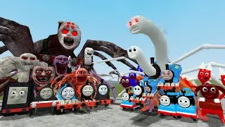 Thumbnail: Train the Engine turn into Cursed Train,Cursed Toby,Cursed Thomas,Cursed Percy in Garry's Mod!