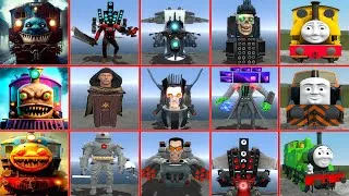 Thumbnail: ALL BOSSES TITANS SKIBIDI VS CHOO CHOO CHARLES VS CURSED THOMAS AND FRIENDS FAMILY in Garry's Mod!