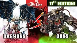 Thumbnail: Chaos Daemons vs Orks - 11th edition battle report! | Competitive | Warhammer 40k #40k