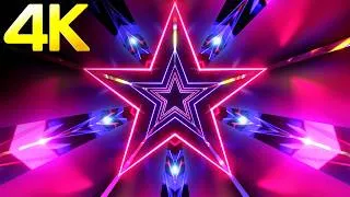 Thumbnail: 4k Neon Cyberpunk Trippy Star Tunnel Abstract Pink & Blue Background Chill & Relaxing Video Loop
