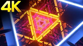 Thumbnail: 4k Neon Cyberpunk Trippy Triangle Tunnel Abstract Red & Blue Background Chill & Relaxing Video Loop