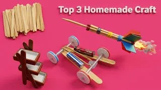 Thumbnail: Top 3 Amazing Homemade Crafts Using Ice Cream Sticks | Easy DIY Projects