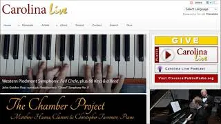 Thumbnail: Live Broadcast - (Carolina Public Radio) Matthew Hanna, Clarinet & Christopher Tavernier, Piano