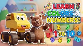 Thumbnail: 🚌🐻Learn Colors & Numbers 1 to 10 with Monster Bus & Teddy Bear! | Fun Learning for Kids