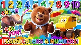 Thumbnail: 🚌🐻Learn Colors and Numbers with Bus & Bear | Fun Kids Learning Video