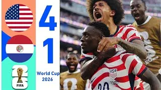 Thumbnail: USA vs Paraguay 4-1 Highlights | World Cup 2026 | Balogun Brace & Reyna Golazo!