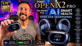 Thumbnail: TOZO Open X2 Pro Earbuds -The World's First AI Smart Health Open-Ear Headphones, 1.75-in LCD screen💰