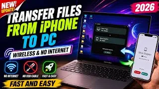 Thumbnail: How to Transfer Data from iPhone to PC | Without USB Cable (2026) 🚀📱💻 