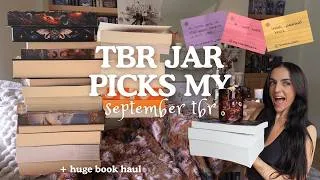 Thumbnail: HUGE book haul + picking my SEPTEMBER TBR using my tbr jar 📖🫙🌟