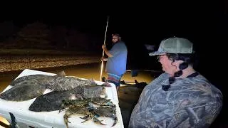 Thumbnail: Flounder Gigging at Night Turned Into an Epic Catch & Cook! | Crab Crusted Flounder