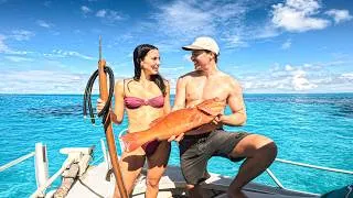Thumbnail: Living At Sea Spearfishing Our Food (Catch & Cook)