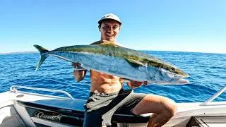 Thumbnail: Camping On The Boat Eating What I Catch - Giant KINGFISH Catch n Cook