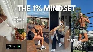 Thumbnail: how to make discipline feel easy | unlock your 1% mindset, become "her"  & make it automatic