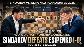 Thumbnail: Javokhir Sindarov's Stunning Win! | Sindarov vs Esipenko | World Championship Candidates 2026