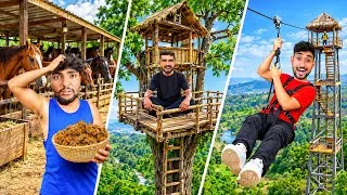 Thumbnail: ATV vs Treehouse vs Astabal vs Zipline — 24 Hours Survival Challenge