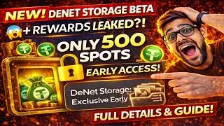 Thumbnail: DeNet Storage Beta Open 🚨 Only 500 Spots! Early Access + Rewards Explained (Full Guide) | Denet