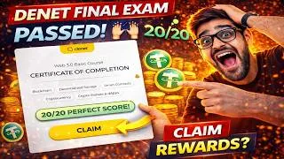 Thumbnail: Denet Final Exam Complete 🎉 Full Guide + My Result | Claim Rewards Step by Step | Denet Airdrop