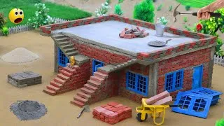 Thumbnail: Diy mini tractor builds House with real bricks science project | Double stairs house @Aafnocreator
