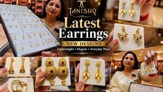 Thumbnail: Affordable 😱latest& trendy Gold earrings from Tanishq | Tanishq New Super-Lightweight Gold earrings 