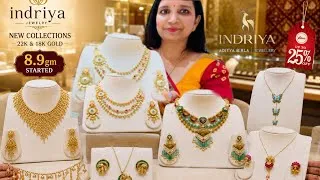 Thumbnail: Just 8.9gm 🔥Starting Gold Necklace designs from Jewellery | Indriya Gold Necklace & Earrings