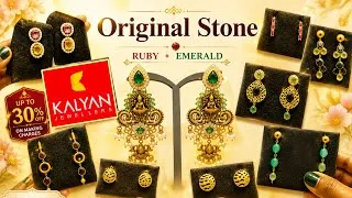 Thumbnail: Kalyan Jewellers Earrings ❤️ Ruby/Emerald /uncut diamond Gold Earrings | Kalyan Jewellers Earrings 